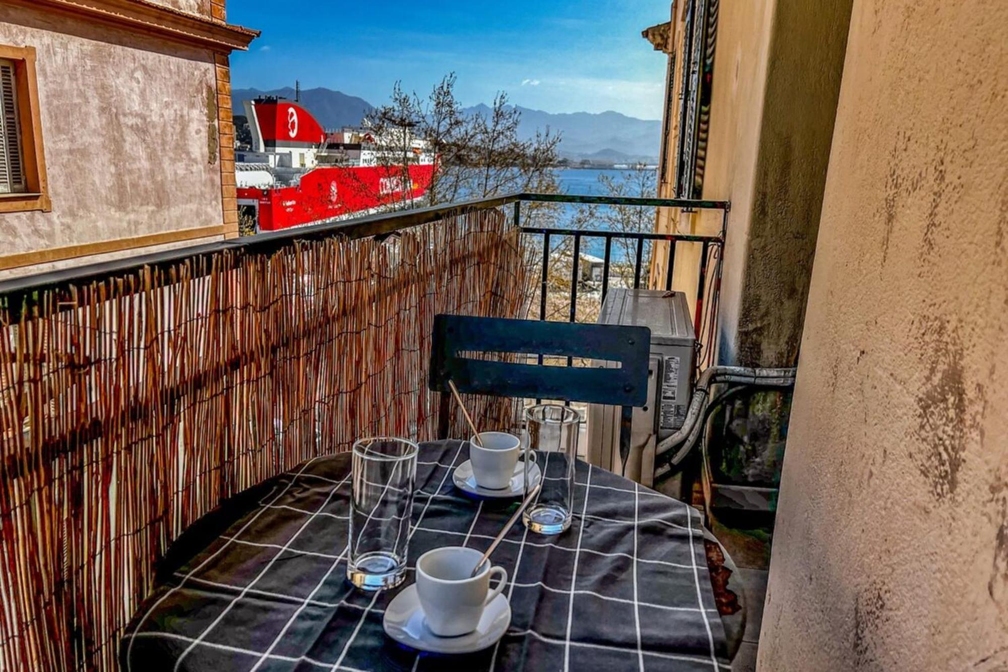 Flavia - Central Balcony Glimpse Of The Sea Ajaccio  Exterior foto